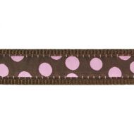 Obojek RD 15 mm x 24-37 cm - Pink Spots on Brown