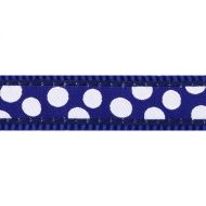 Obojek RD 25 mm x 41-63 cm - White Spots on Navy