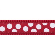 Postroj RD 25 mm x 71-113 cm - White Spots on Red