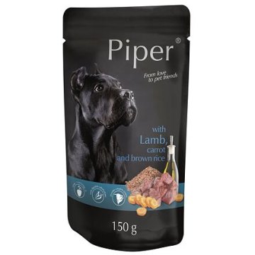 PIPER s jehněčím, mrkví a rýží, kapsička pro psy 150 g