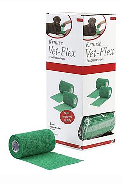 Obinadlo elast. Vet-Flex 10cm x 4,5m zelené Kruuse 1ks