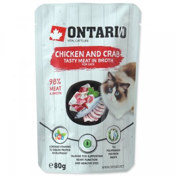 Kapsička ONTARIO Cat Chicken and Crab in Broth 80g