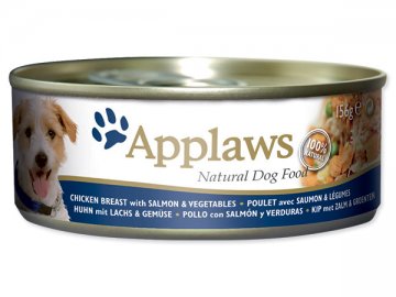 Konzerva APPLAWS Dog Chicken, Salmon & Rice 156g