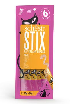 Schesir Cat pochoutka Stix Liquid Snack kuře 6x15g