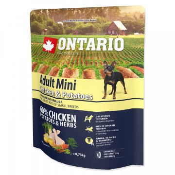 ONTARIO Dog Adult Mini Chicken & Potatoes & Herbs 0,75kg