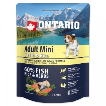 ONTARIO Dog Adult Mini Fish & Rice 0,75kg