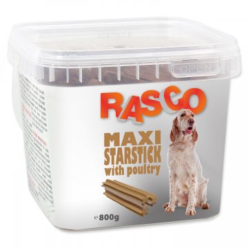 Pochoutka RASCO Dog hvězdy natural s drůbeží 800g