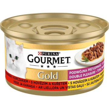 Gourmet Gold s hovězím a kuřetem 85g