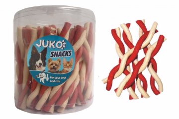 Jerky tyčka kroucená vanilka & hovězí JUKO Snacks (50 ks)