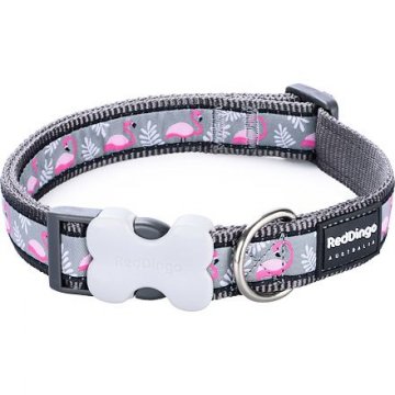 Obojek RD 12 mm x 20-32 cm - Flamingo Cool Grey