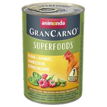 GRANCARNO Superfoods kuře,špenát,maliny,dýňová semínka 400 g