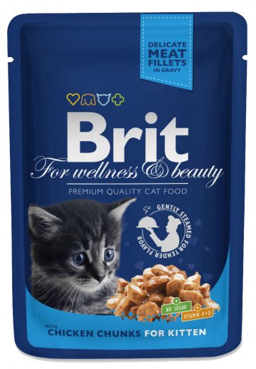 Brit premium cat pouches kuřecí kousky pro…
