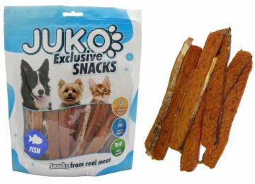 JUKO Snacks Salmon strips with fish skin 250 g