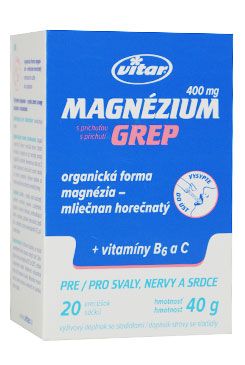 Magnezium 400mg+vit.B6+vit.C grep Vitar 20x2g