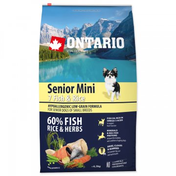 ONTARIO Senior Mini Fish & Rice 6,5kg