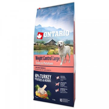 ONTARIO Dog Large Weight Control Turkey & Potatoes & Herbs 12kg